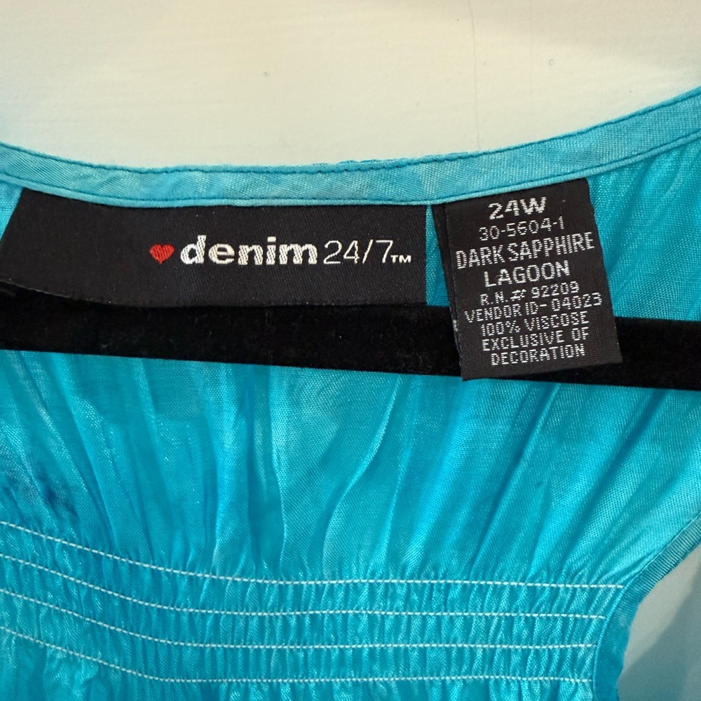 Denim 24/7 Turquoise Sleeveless Top - Picture 6 of 6